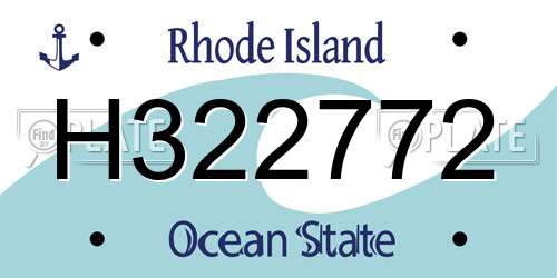 H322772 Rhode Island License Plate