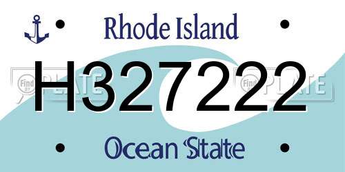H327222 Rhode Island License Plate