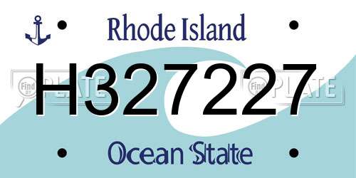 H327227 Rhode Island License Plate