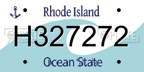 H327272 Rhode Island License Plate