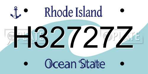 H32727Z Rhode Island License Plate