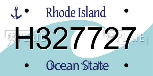 H327727 Rhode Island License Plate