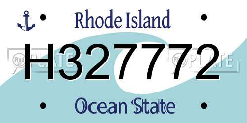 H327772 Rhode Island License Plate