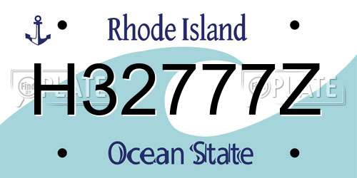 H32777Z Rhode Island License Plate