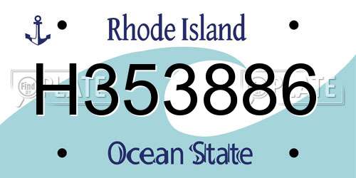 H353886 Rhode Island License Plate