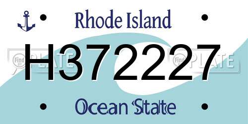 H372227 Rhode Island License Plate