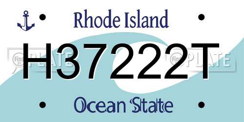 H37222T Rhode Island License Plate