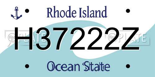 H37222Z Rhode Island License Plate