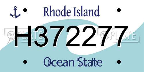 H372277 Rhode Island License Plate
