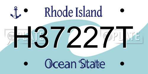 H37227T Rhode Island License Plate