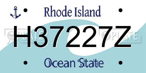 H37227Z Rhode Island License Plate