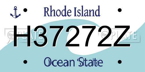 H37272Z Rhode Island License Plate