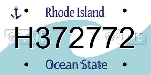 H372772 Rhode Island License Plate
