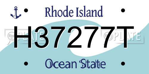 H37277T Rhode Island License Plate