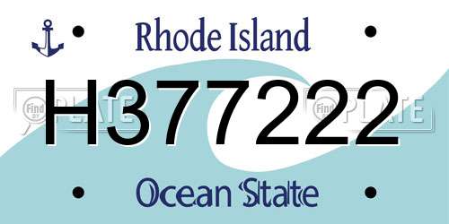 H377222 Rhode Island License Plate