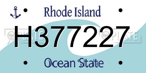 H377227 Rhode Island License Plate