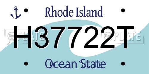 H37722T Rhode Island License Plate