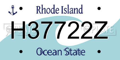 H37722Z Rhode Island License Plate