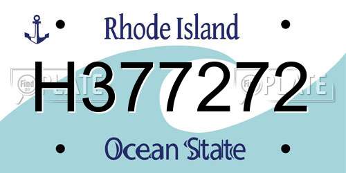 H377272 Rhode Island License Plate