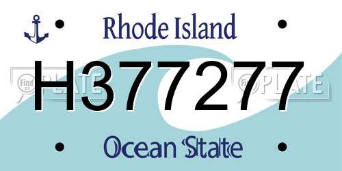 H377277 Rhode Island License Plate