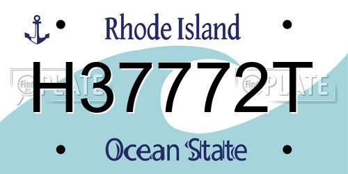 H37772T Rhode Island License Plate