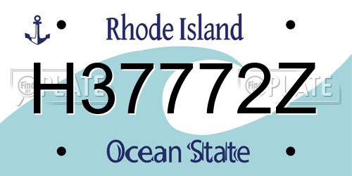 H37772Z Rhode Island License Plate