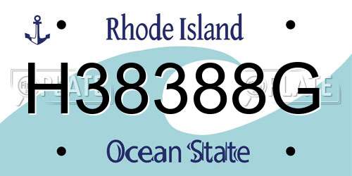H38388G Rhode Island License Plate