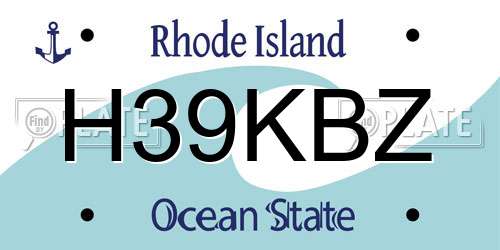 H39KBZ Rhode Island License Plate