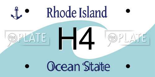 H4 Rhode Island License Plate