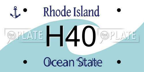 H40 Rhode Island License Plate