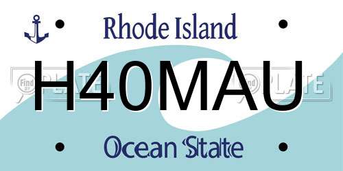 H40MAU Rhode Island License Plate