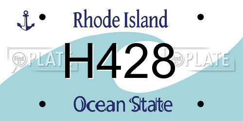 H428 Rhode Island License Plate