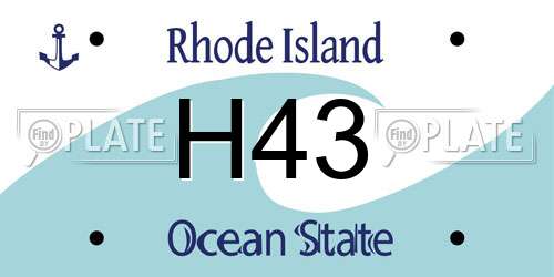 H43 Rhode Island License Plate