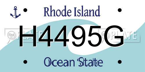 H4495G Rhode Island License Plate
