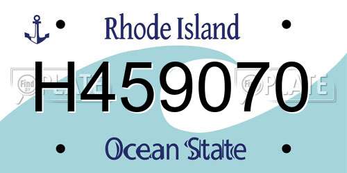 H459070 Rhode Island License Plate