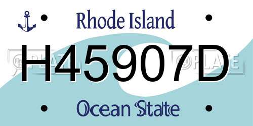 H45907D Rhode Island License Plate