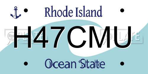 H47CMU Rhode Island License Plate