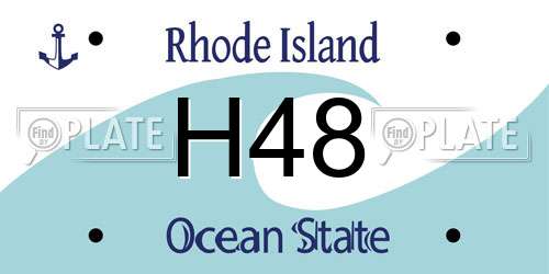 H48 Rhode Island License Plate
