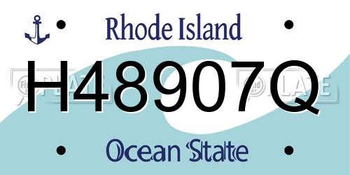 H48907Q Rhode Island License Plate