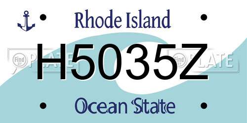 H5035Z Rhode Island License Plate