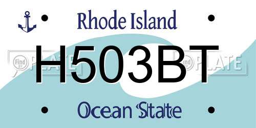 H503BT Rhode Island License Plate