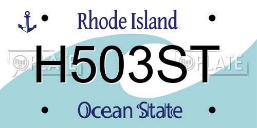 H503ST Rhode Island License Plate