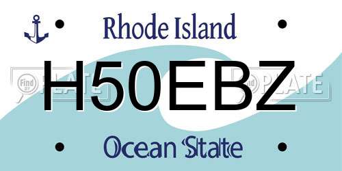 H50EBZ Rhode Island License Plate