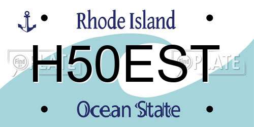 H50EST Rhode Island License Plate