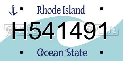H541491 Rhode Island License Plate