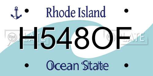 H548OF Rhode Island License Plate