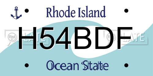 H54BDF Rhode Island License Plate