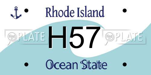 H57 Rhode Island License Plate