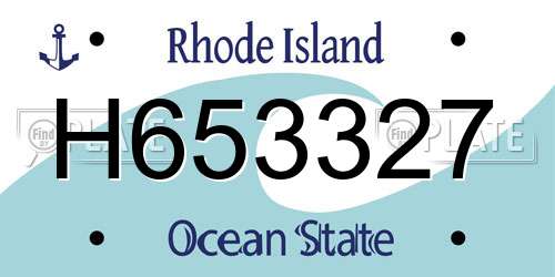 H653327 Rhode Island License Plate