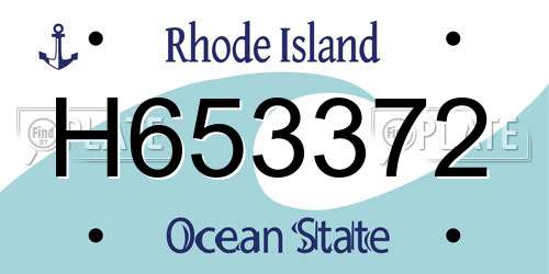 H653372 Rhode Island License Plate